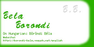 bela borondi business card