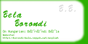 bela borondi business card